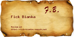 Fick Bianka névjegykártya